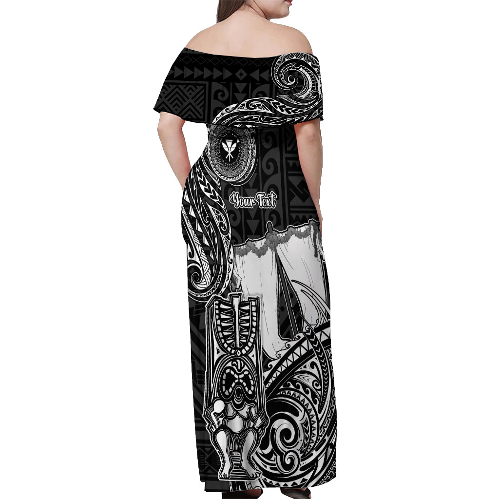 Personalized Hawaii Makahiki Season Off Shoulder Maxi Dress Akua Loa Polynesian Pattern LT05 - Polynesian Pride