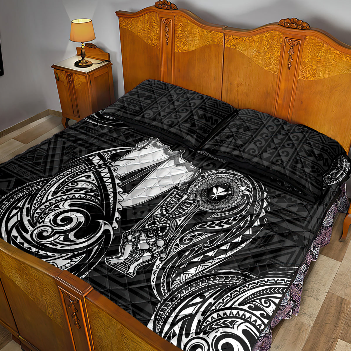 Hawaii Makahiki Season Quilt Bed Set Akua Loa Polynesian Pattern LT05 - Polynesian Pride