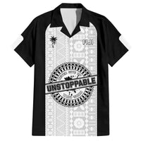 Personalized Fiji Obstacle Race 2023 Family Matching Puletasi Dress and Hawaiian Shirt Never Give Up LT05 Dad's Shirt - Short Sleeve Black - Polynesian Pride