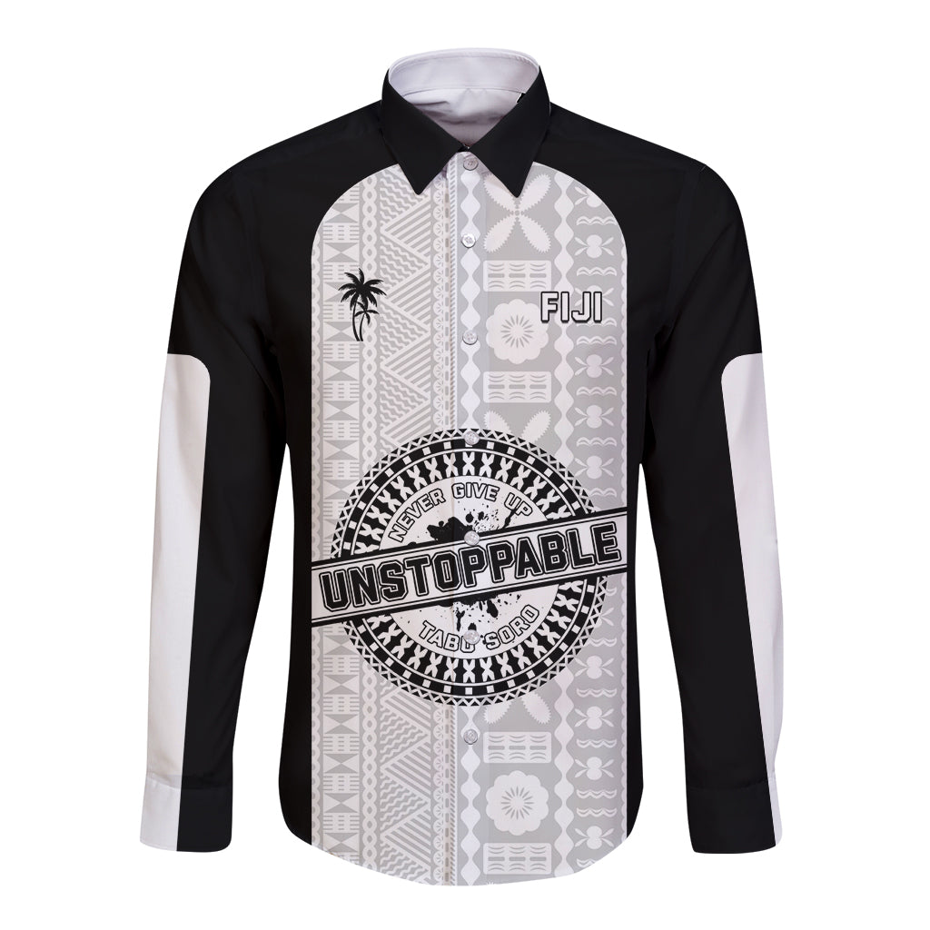 Personalized Fiji Obstacle Race 2023 Long Sleeve Button Shirt Never Give Up LT05 Unisex Black - Polynesian Pride