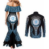 Personalized Fiji Obstacle Race 2023 Couples Matching Mermaid Dress and Long Sleeve Button Shirts Go Champion LT05 - Polynesian Pride