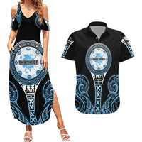Personalized Fiji Obstacle Race 2023 Couples Matching Summer Maxi Dress and Hawaiian Shirt Go Champion LT05 Blue - Polynesian Pride