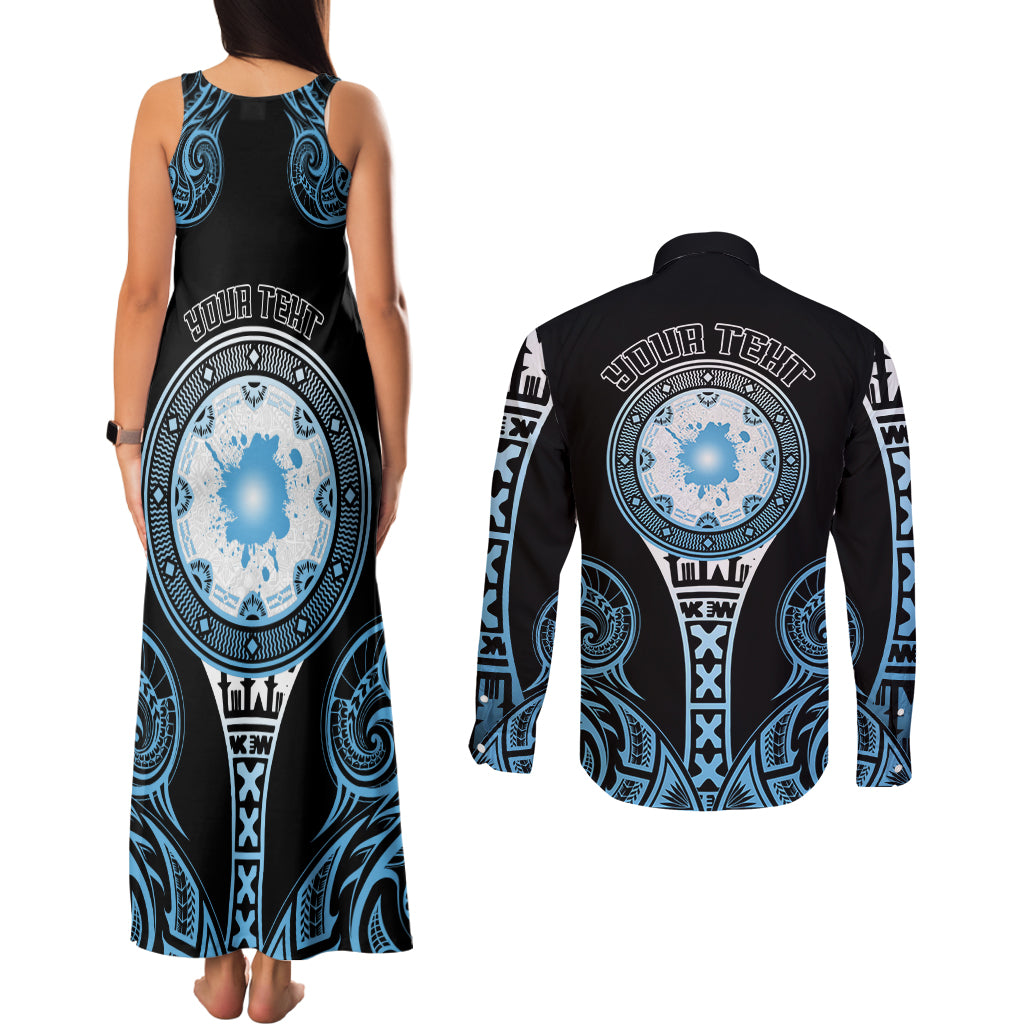 Personalized Fiji Obstacle Race 2023 Couples Matching Tank Maxi Dress and Long Sleeve Button Shirts Go Champion LT05 - Polynesian Pride