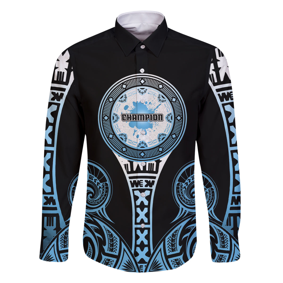 Personalized Fiji Obstacle Race 2023 Family Matching Tank Maxi Dress and Hawaiian Shirt Go Champion LT05 Dad's Shirt - Long Sleeve Blue - Polynesian Pride