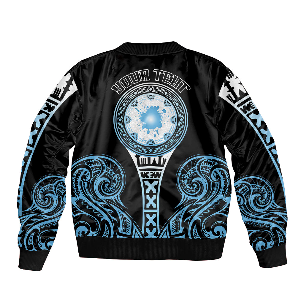 Personalized Fiji Obstacle Race 2023 Sleeve Zip Bomber Jacket Go Champion LT05 - Polynesian Pride