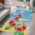 Hawaii Christmas Area Rug Funny Macaw Parrot Tropical Vibe