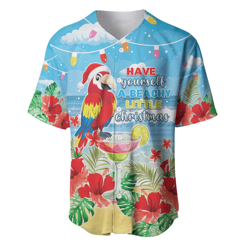 Hawaii Christmas Baseball Jersey Funny Macaw Parrot Tropical Vibe