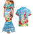 Hawaii Christmas Couples Matching Mermaid Dress and Hawaiian Shirt Funny Macaw Parrot Tropical Vibe