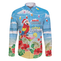 Hawaii Christmas Family Matching Off Shoulder Maxi Dress and Hawaiian Shirt Funny Macaw Parrot Tropical Vibe