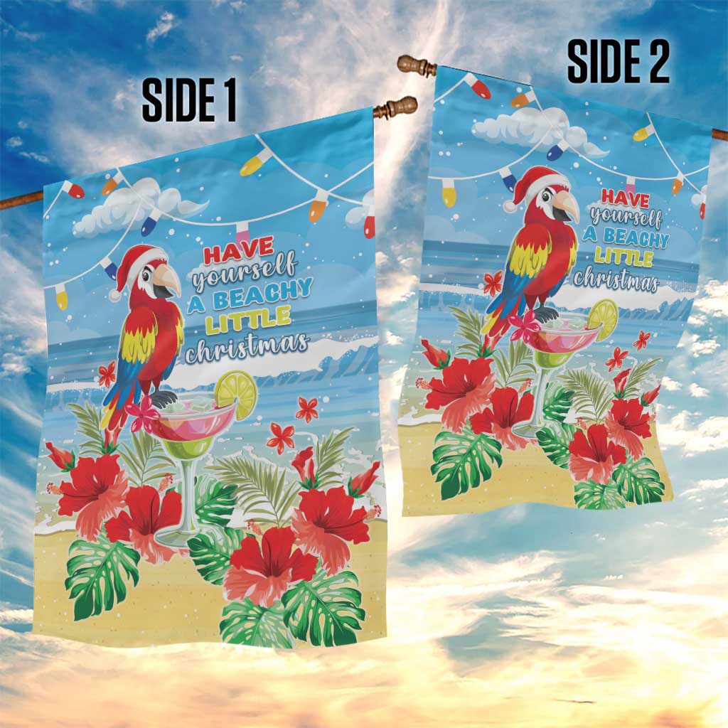 Hawaii Christmas Garden Flag Funny Macaw Parrot Tropical Vibe