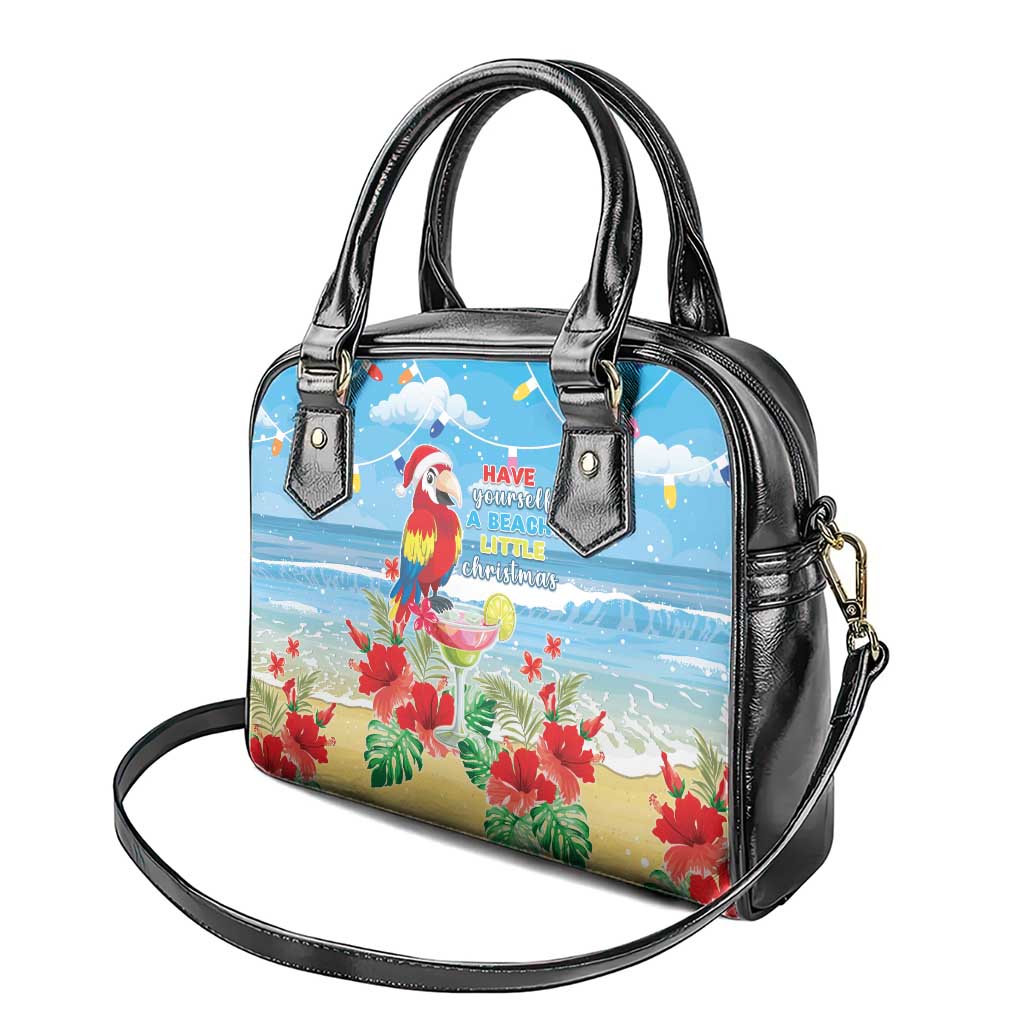 Hawaii Christmas Shoulder Handbag Funny Macaw Parrot Tropical Vibe