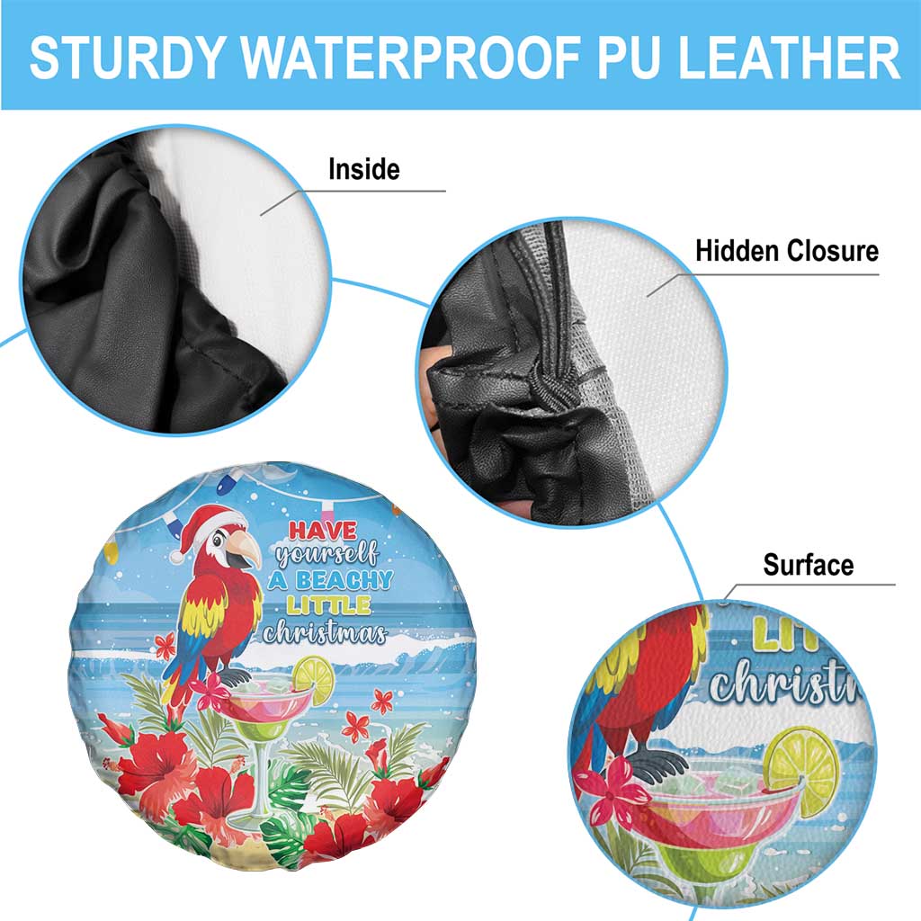 Hawaii Christmas Spare Tire Cover Funny Macaw Parrot Tropical Vibe