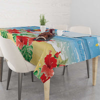 Hawaii Christmas Tablecloth Funny Macaw Parrot Tropical Vibe