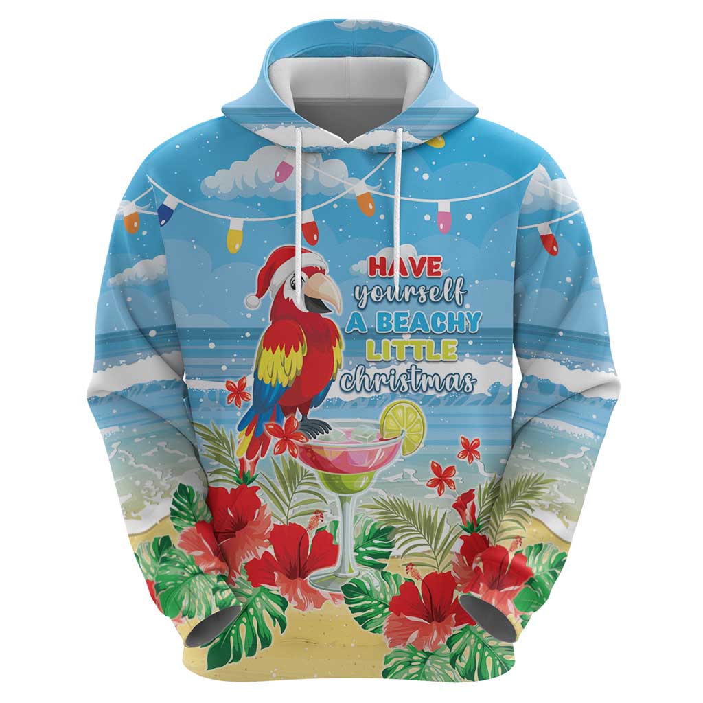 Hawaii Christmas Zip Hoodie Funny Macaw Parrot Tropical Vibe