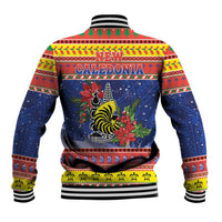 New Caledonia Christmas Baseball Jacket Kanaky Poinsettia Joyeux Noel LT05 - Polynesian Pride