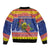 New Caledonia Christmas Bomber Jacket Kanaky Poinsettia Joyeux Noel