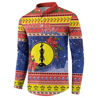 New Caledonia Christmas Button Sweatshirt Kanaky Poinsettia Joyeux Noel LT05 - Polynesian Pride
