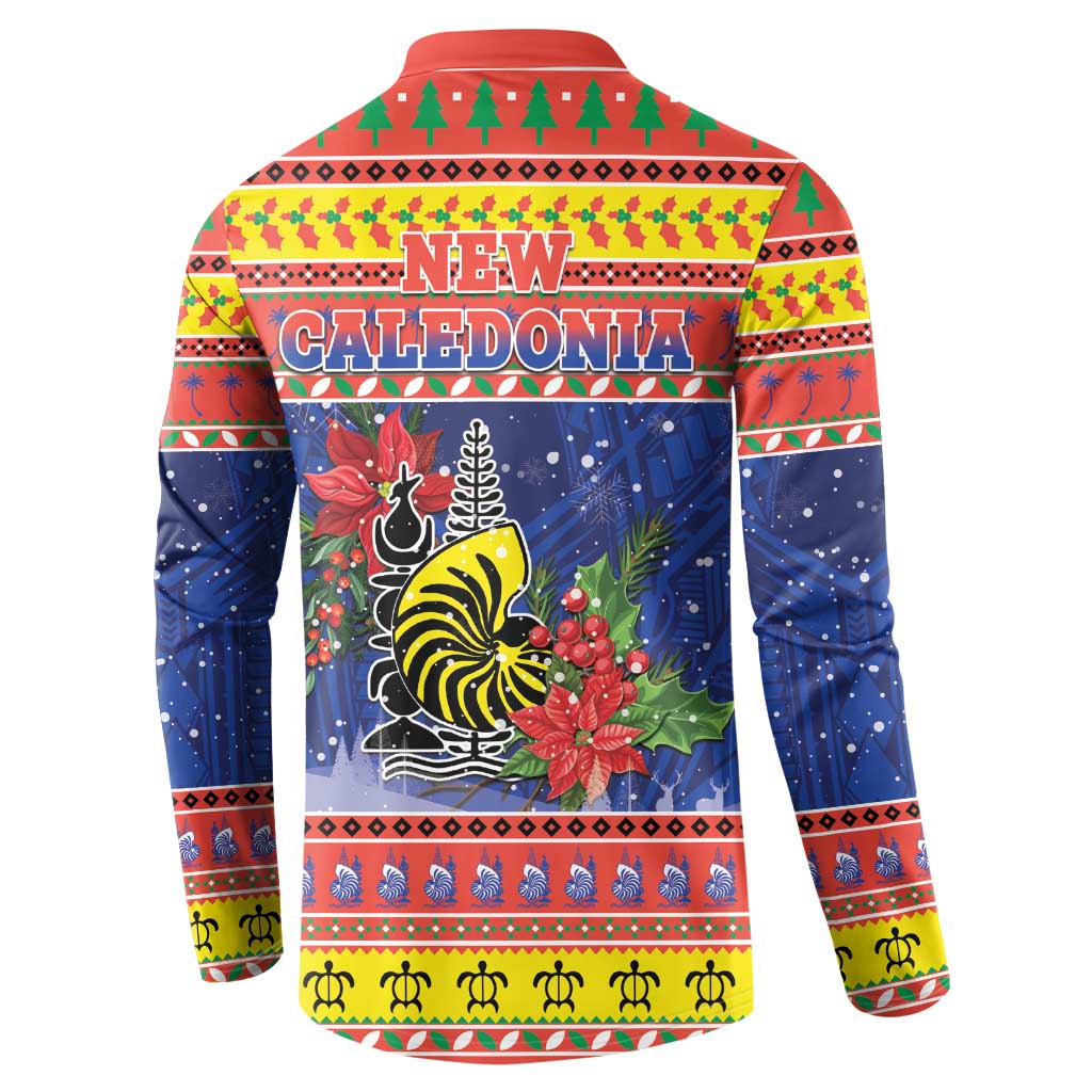New Caledonia Christmas Button Sweatshirt Kanaky Poinsettia Joyeux Noel LT05 - Polynesian Pride