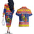 New Caledonia Christmas Couples Matching Off The Shoulder Long Sleeve Dress and Hawaiian Shirt Kanaky Poinsettia Joyeux Noel