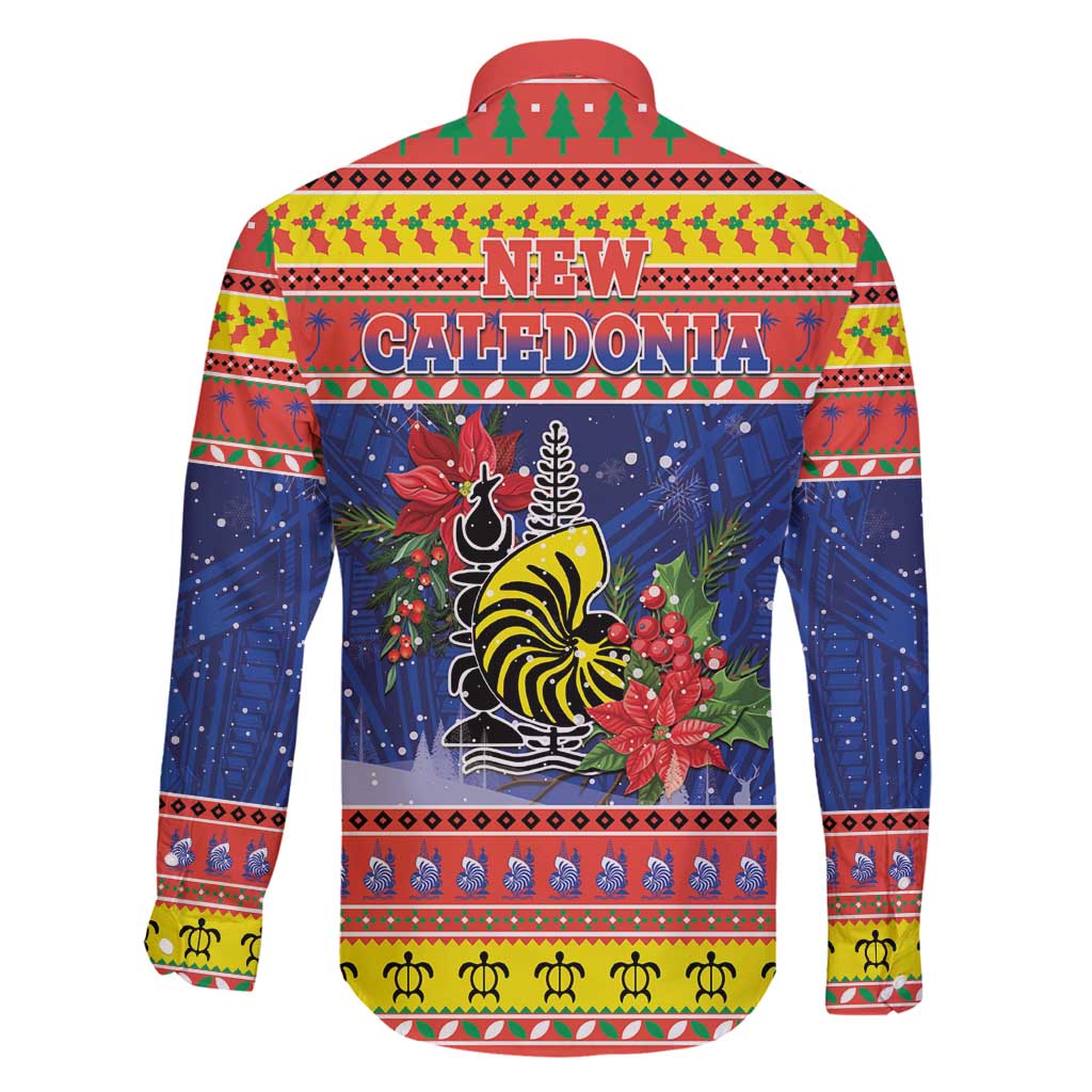 New Caledonia Christmas Family Matching Off Shoulder Short Dress and Hawaiian Shirt Kanaky Poinsettia Joyeux Noel LT05 - Polynesian Pride