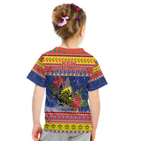 New Caledonia Christmas Kid T Shirt Kanaky Poinsettia Joyeux Noel LT05 - Polynesian Pride