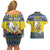 Niue The Rock Christmas Couples Matching Off Shoulder Short Dress and Hawaiian Shirt Niuean Crab Monuina E Kilisimasi