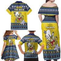 Niue The Rock Christmas Family Matching Off Shoulder Maxi Dress and Hawaiian Shirt Niuean Crab Monuina E Kilisimasi LT05 - Polynesian Pride