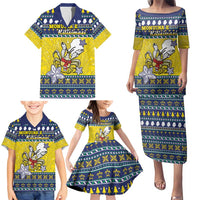 Niue The Rock Christmas Family Matching Puletasi and Hawaiian Shirt Niuean Crab Monuina E Kilisimasi