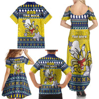 Niue The Rock Christmas Family Matching Summer Maxi Dress and Hawaiian Shirt Niuean Crab Monuina E Kilisimasi