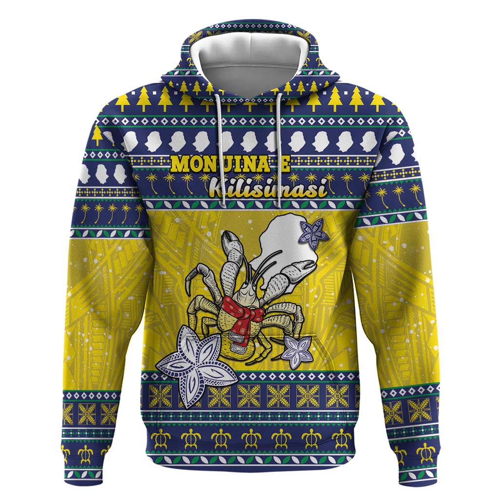 Niue The Rock Christmas Hoodie Niuean Crab Monuina E Kilisimasi LT05 Pullover Hoodie Blue - Polynesian Pride