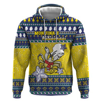 Niue The Rock Christmas Hoodie Niuean Crab Monuina E Kilisimasi LT05 Pullover Hoodie Blue - Polynesian Pride