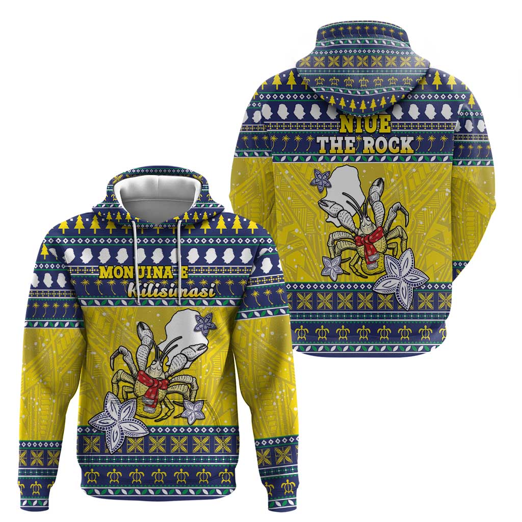 Niue The Rock Christmas Hoodie Niuean Crab Monuina E Kilisimasi LT05 - Polynesian Pride