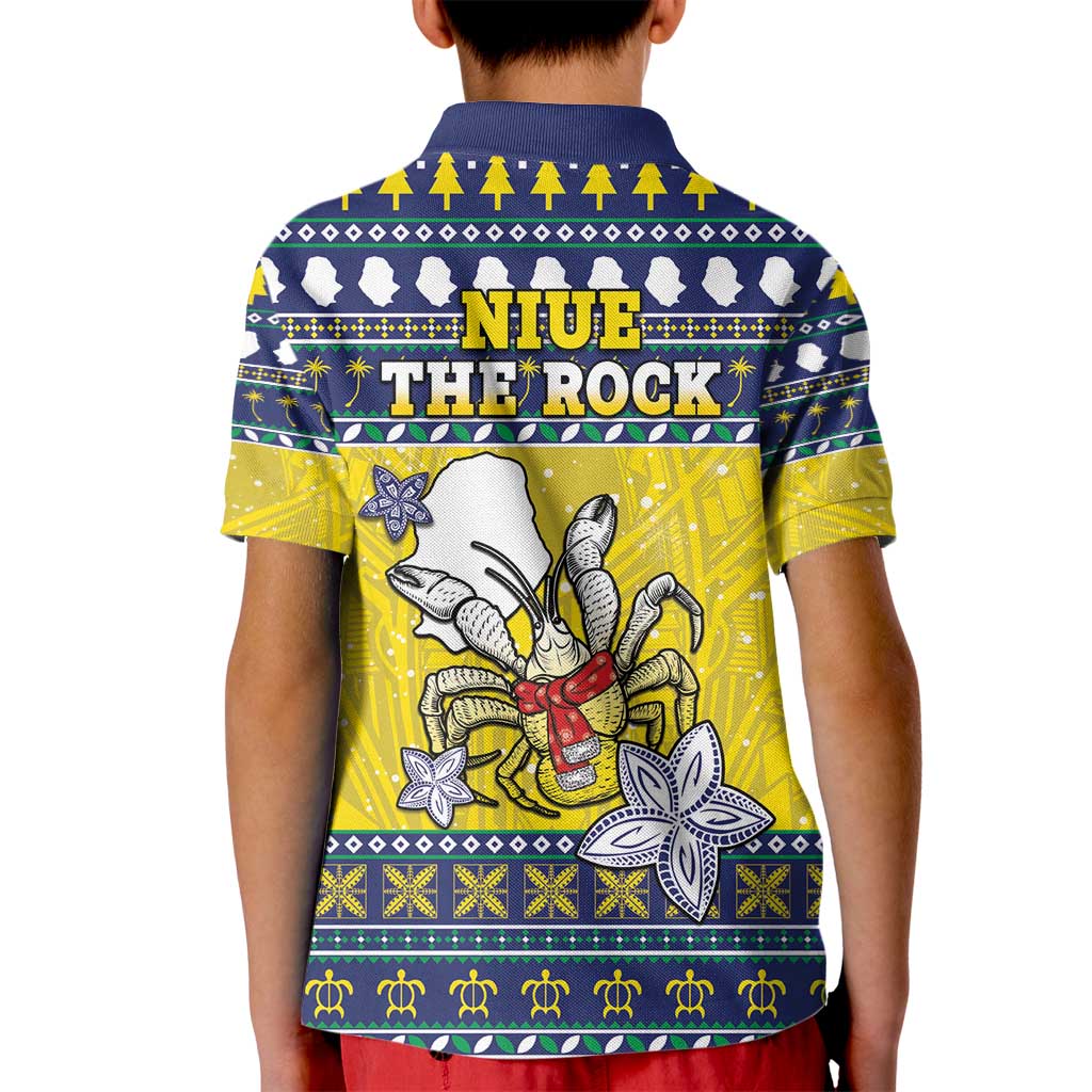 Niue The Rock Christmas Kid Polo Shirt Niuean Crab Monuina E Kilisimasi LT05 - Polynesian Pride