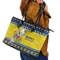 Niue The Rock Christmas Leather Tote Bag Niuean Crab Monuina E Kilisimasi