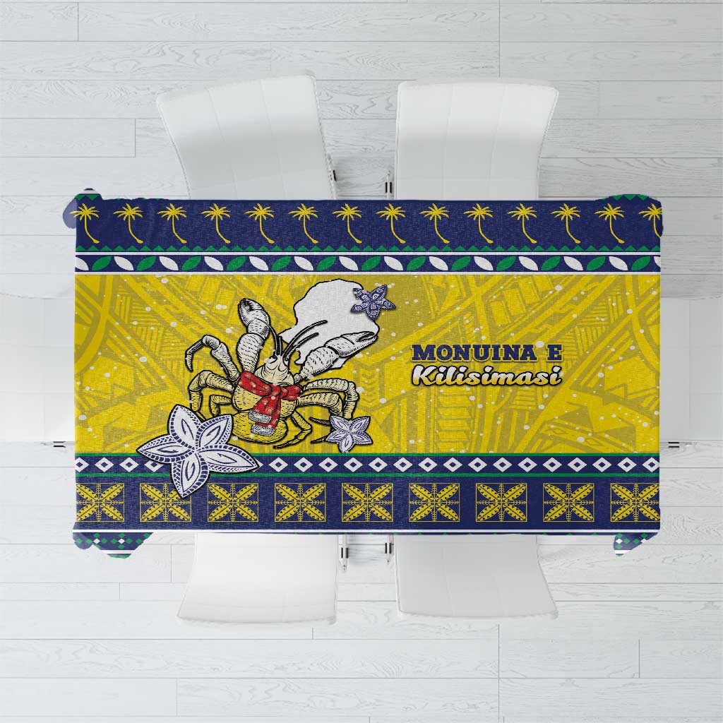 Niue The Rock Christmas Tablecloth Niuean Crab Monuina E Kilisimasi LT05 Blue - Polynesian Pride