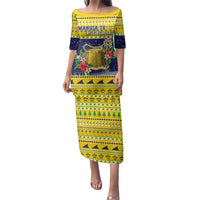 Tokelau Christmas Family Matching Puletasi and Hawaiian Shirt Tokelauan Badge Manuia Te Kilihimahi