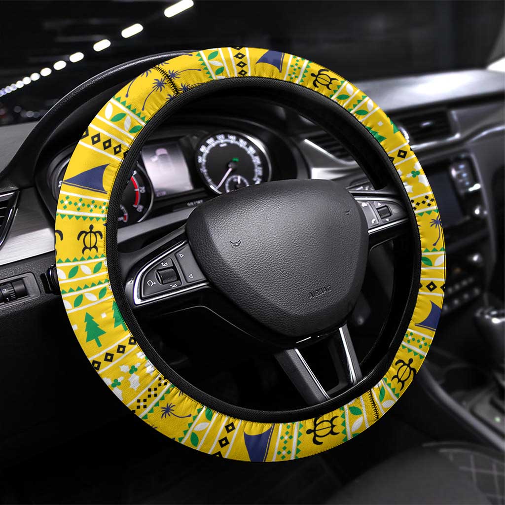 Tokelau Christmas Steering Wheel Cover Tokelauan Badge Manuia Te Kilihimahi