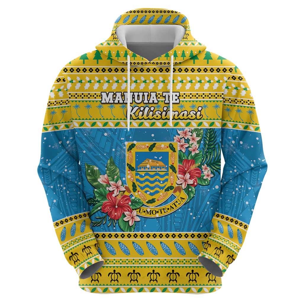 Tuvalu Christmas Hoodie Coat Of Arms Manuia Te Kilisimasi LT05 - Polynesian Pride