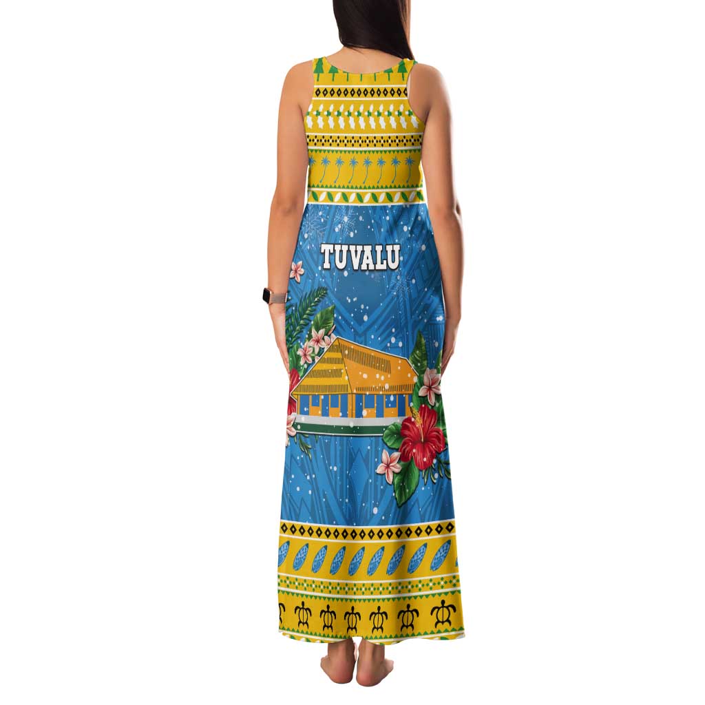 Tuvalu Christmas Tank Maxi Dress Coat Of Arms Manuia Te Kilisimasi
