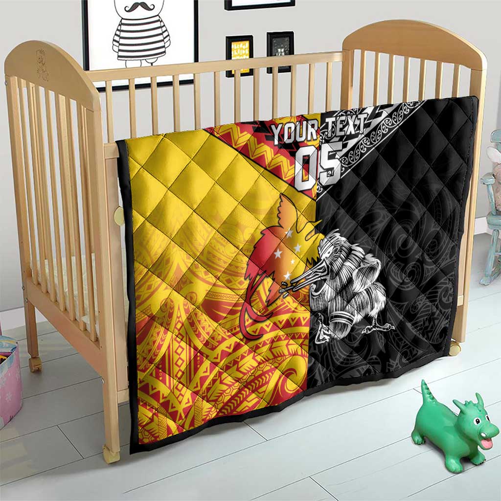 New Zealand And Papua New Guinea Rugby Custom Quilt Maori Kiwi With Bird of Paradise