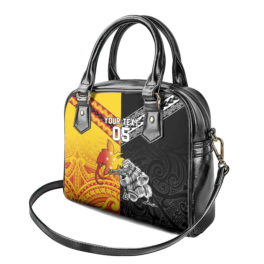 New Zealand And Papua New Guinea Rugby Custom Shoulder Handbag Maori Kiwi With Bird of Paradise LT05 - Polynesian Pride