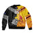 New Zealand And Papua New Guinea Rugby Custom Sleeve Zip Bomber Jacket Maori Kiwi With Bird of Paradise