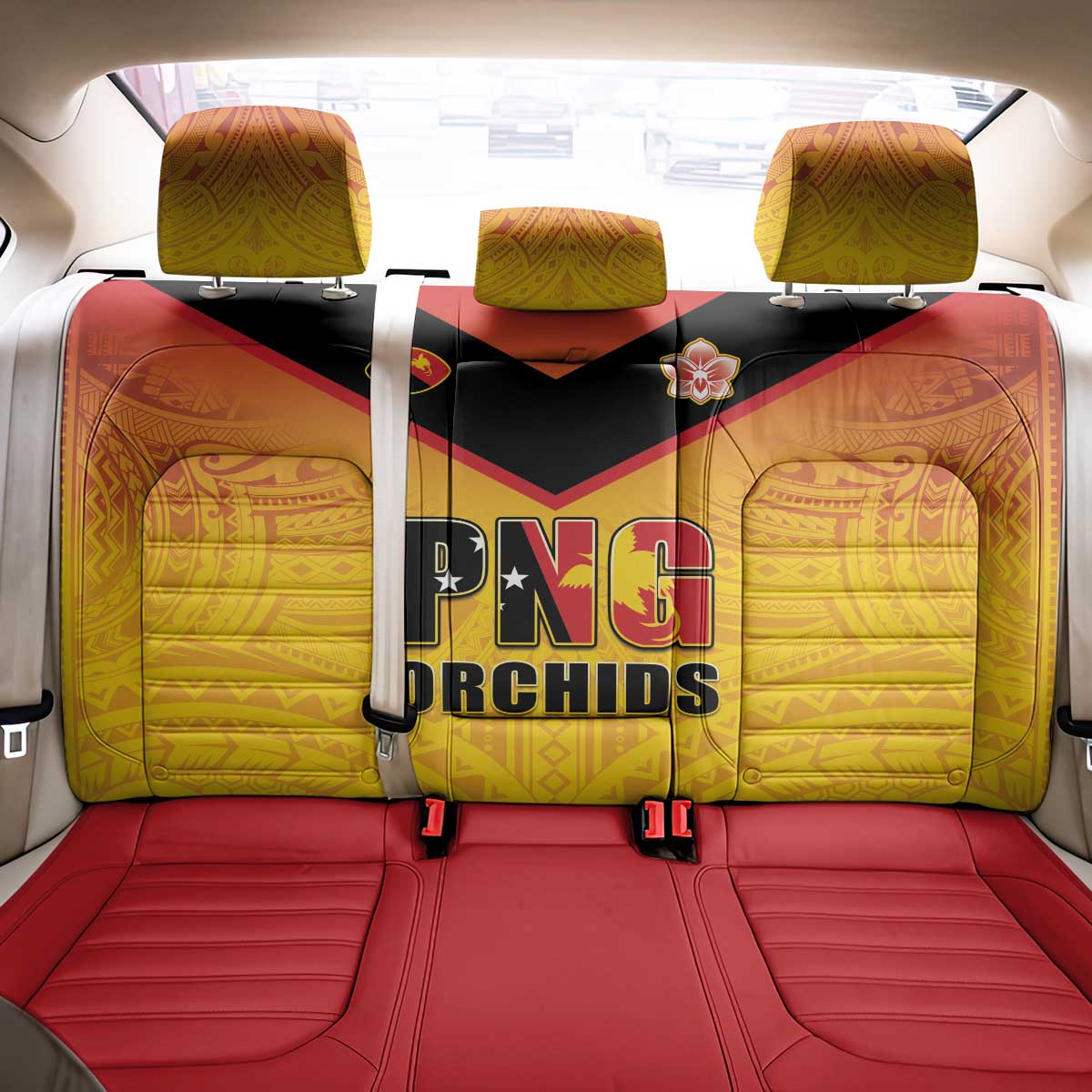 Papua New Guinea Rugby Back Car Seat Cover Go Orchids Pacific Champions LT05 - Polynesian Pride