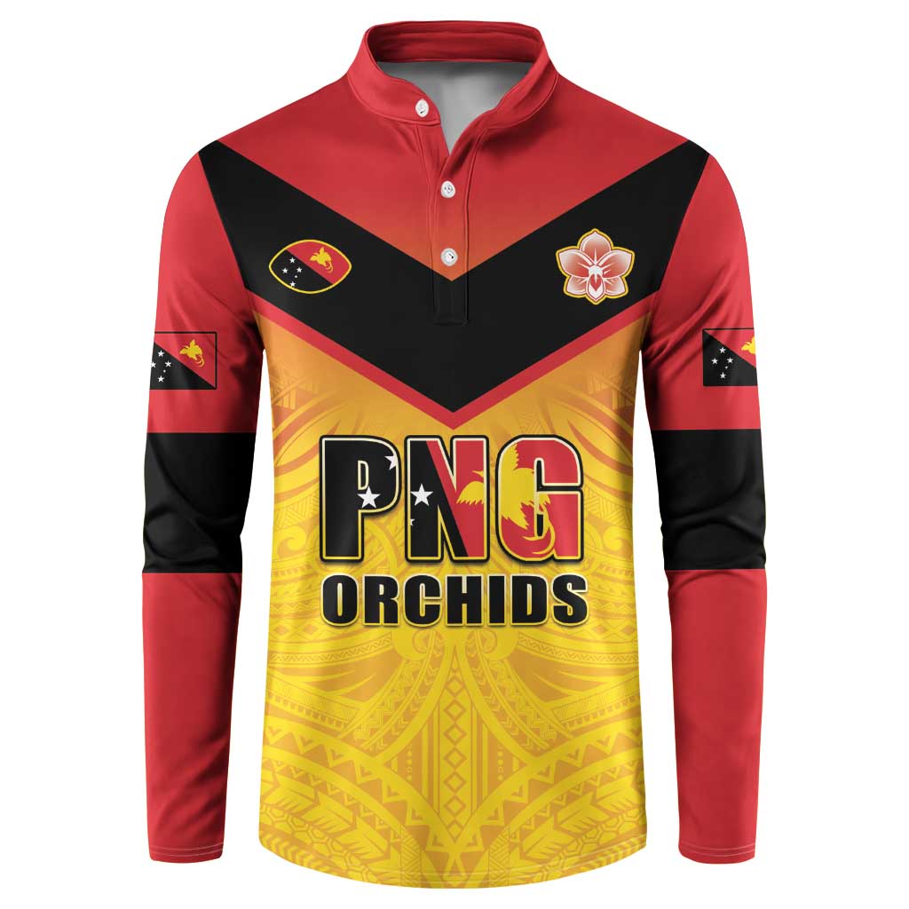 Papua New Guinea Rugby Custom Button Sweatshirt Go Orchids Pacific Champions