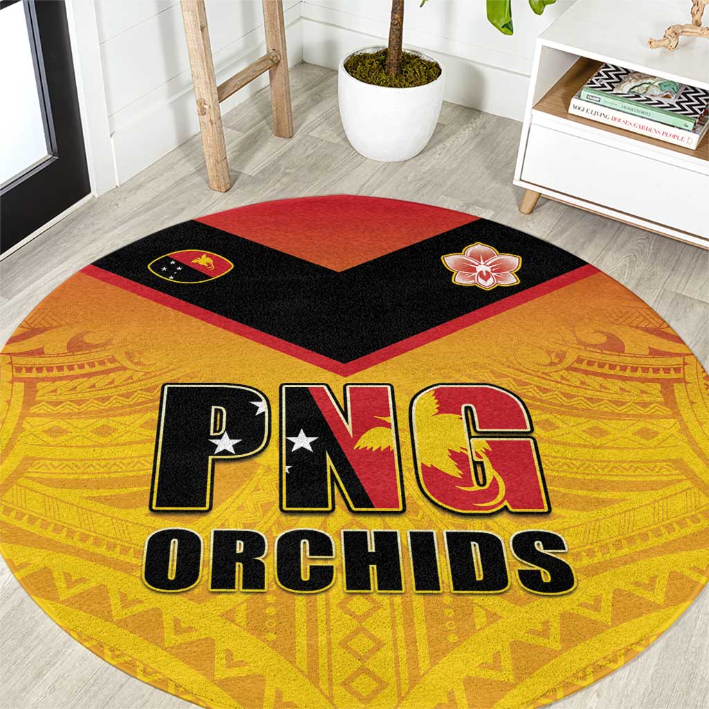 Papua New Guinea Rugby Round Carpet Go Orchids Pacific Champions