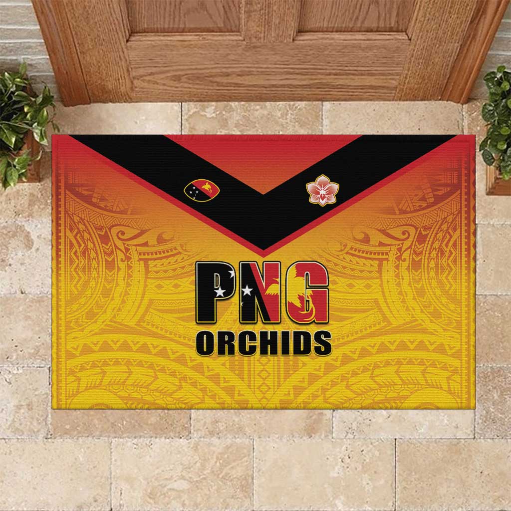 Papua New Guinea Rugby Rubber Doormat Go Orchids Pacific Champions