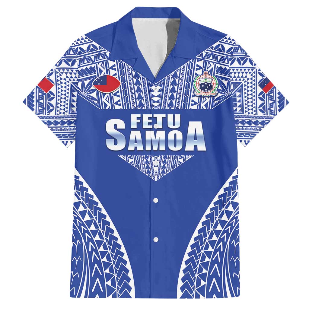 Fetu Samoa Rugby Custom Family Matching Off Shoulder Short Dress and Hawaiian Shirt Go Champions