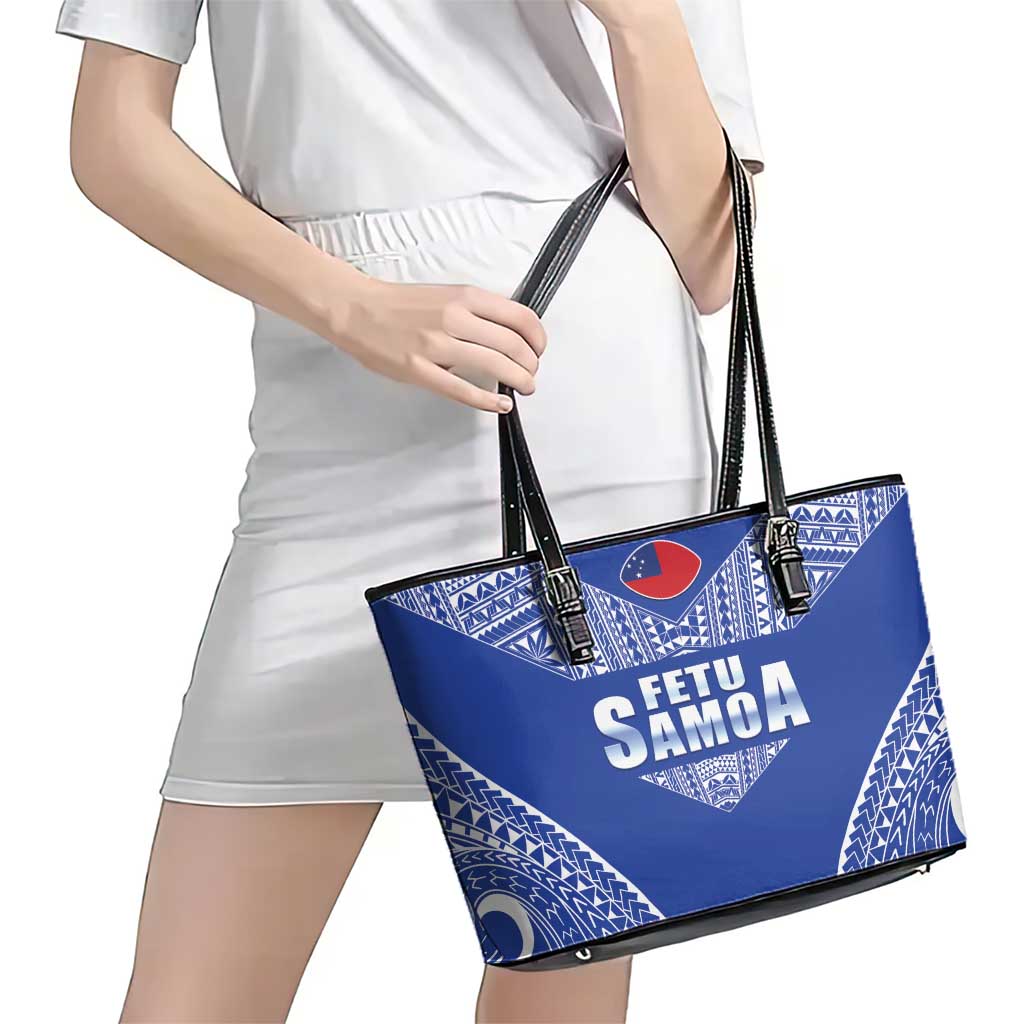 Fetu Samoa Rugby Leather Tote Bag Go Champions LT05 - Polynesian Pride
