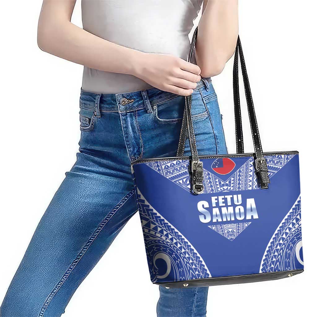 Fetu Samoa Rugby Leather Tote Bag Go Champions LT05 - Polynesian Pride