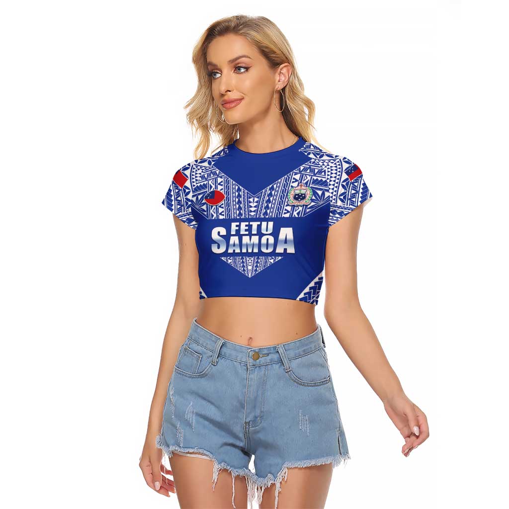 Fetu Samoa Rugby Custom Raglan Cropped T Shirt Go Champions
